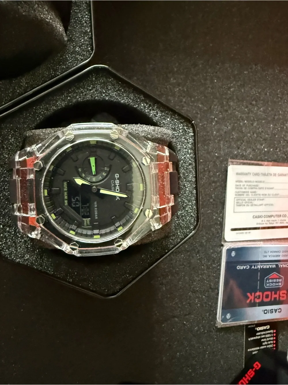 Casio G Shock Ap mods Clear Case Black Strap Men's lot -3